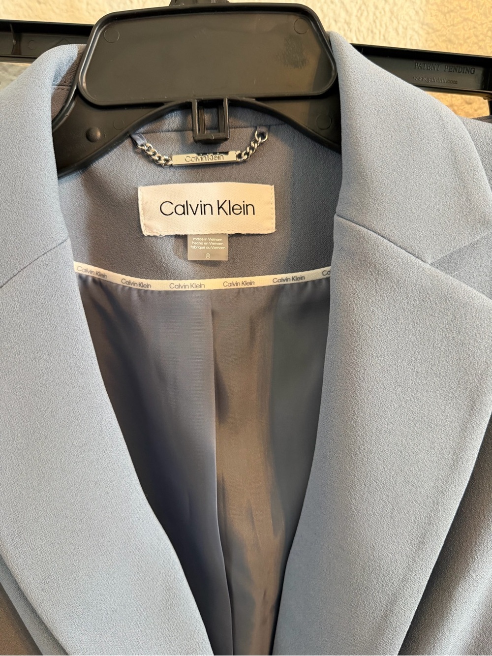Calvin Klein Light Blue Single-Button Women's Suit Blazer - Picture 2 of 5